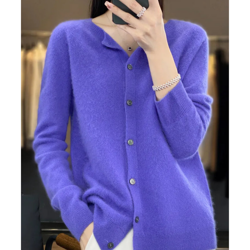 Button-Down Cardigan Sweater for Women - Long Sleeve - Image 1