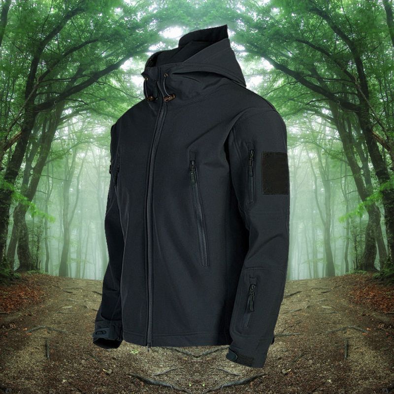Hooded Tactical Jacket for Men - Full Zip - Image 1