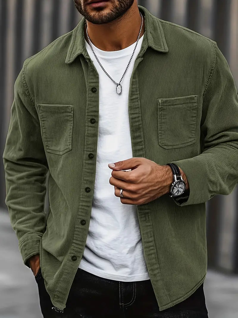 Corduroy Jacket for Men - Chest Pockets - Image 1