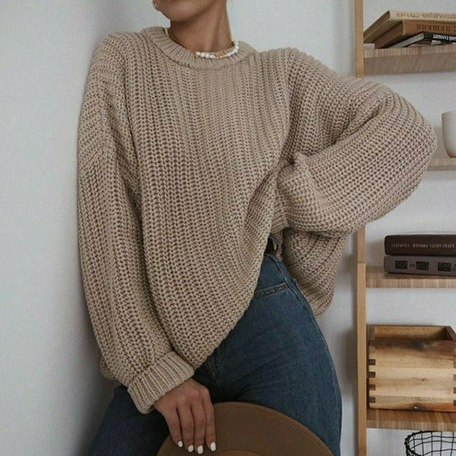 Knit Pullover Sweater for Women - Oversized - Image 4