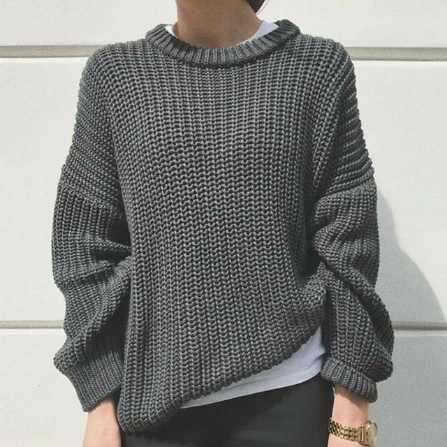 Knit Pullover Sweater for Women - Oversized - Image 5