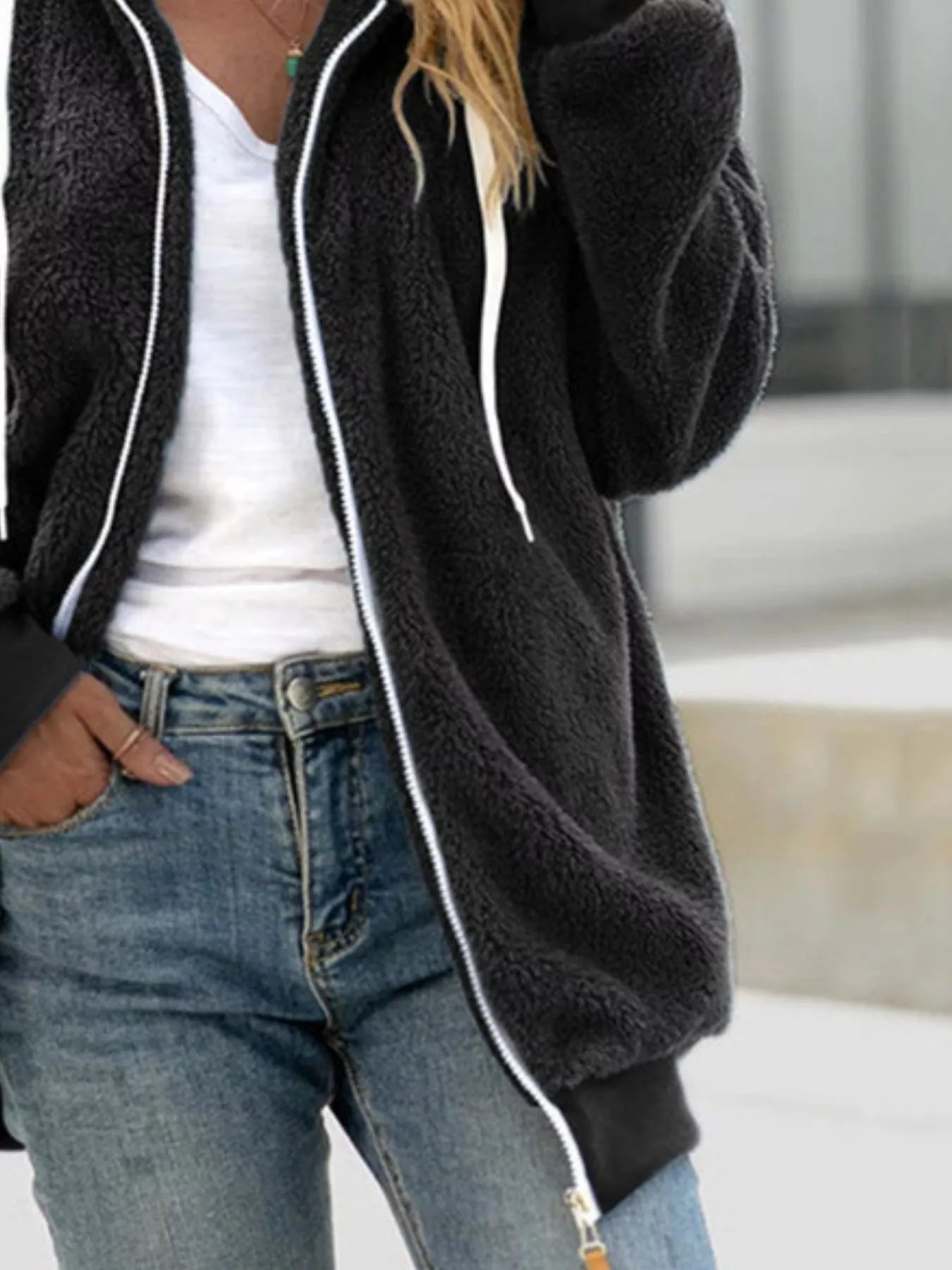 Hooded Cardigan Sweater for Women - Zip Front - Image 12