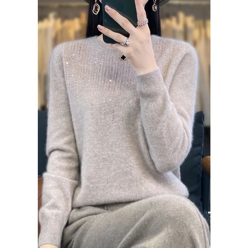 Crewneck Embellished Sweater for Women - Relaxed - Image 12