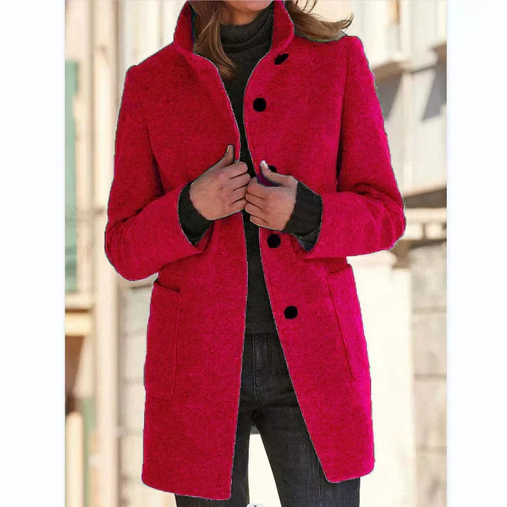 Button-Front Coat for Women - A-Line - Image 2