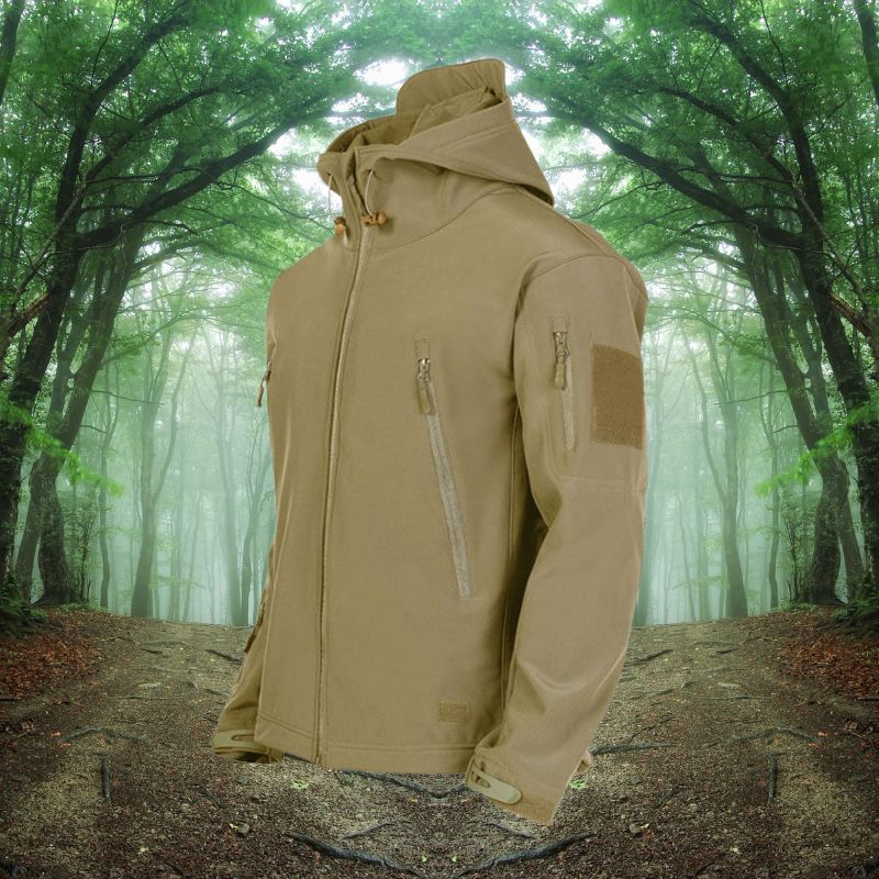 Hooded Tactical Jacket for Men - Full Zip - Image 16