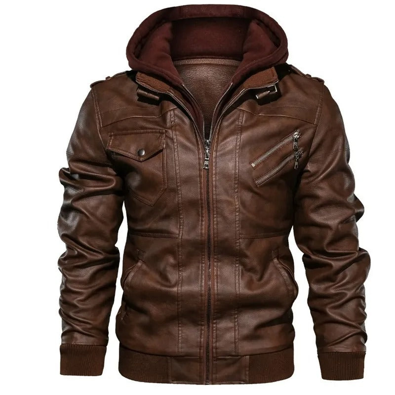 Hooded Bomber Jacket for Men - Full Zip - Image 1