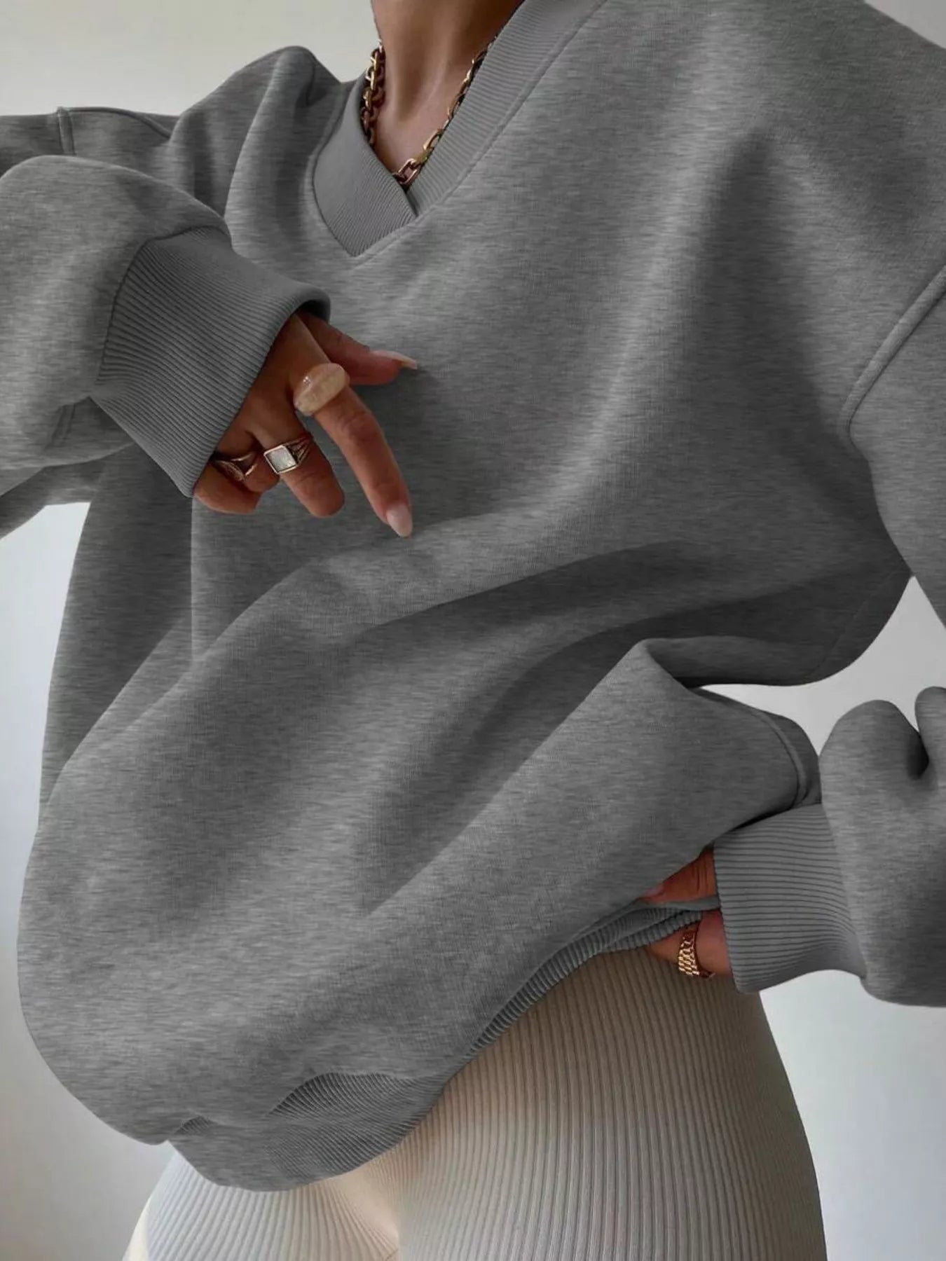 Oversized Pullover Sweater for Women - Drop Shoulder - Image 12