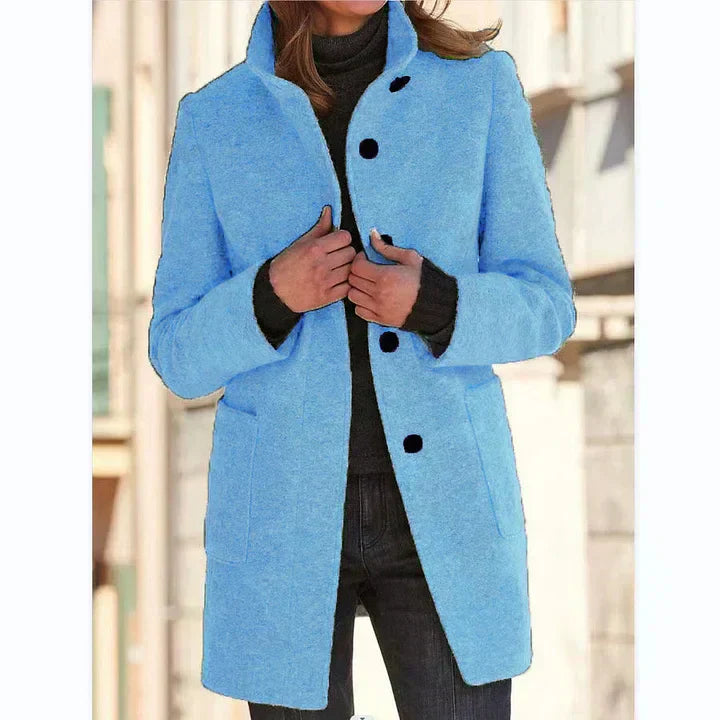 Button-Front Coat for Women - A-Line - Image 10