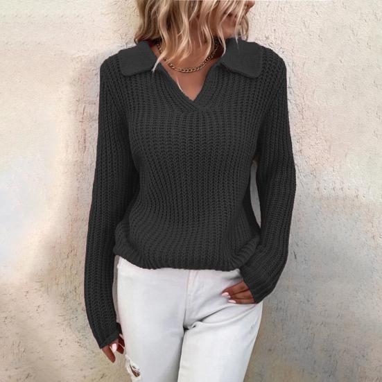 Knit Sweater for Women - Collared - Image 3