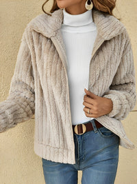 Collared Zip-Up Jacket for Women - Long Sleeve - Image 1