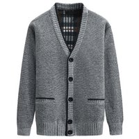 Button Front V-Neck Cardigan for Men - Long Sleeve - Image 1