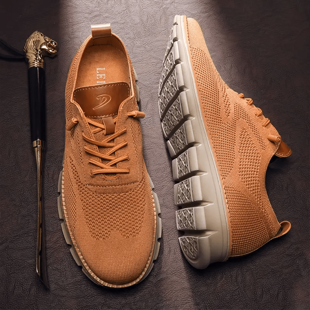 Lace-Up Sneakers for Men - Round Toe Perforated Upper - Image 4