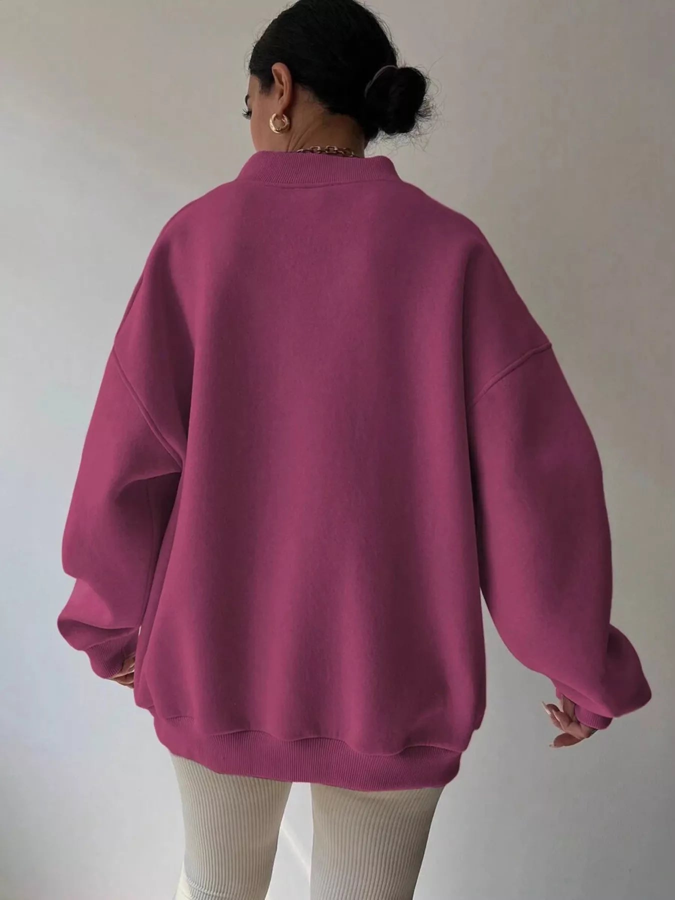 Oversized Pullover Sweater for Women - Drop Shoulder - Image 23
