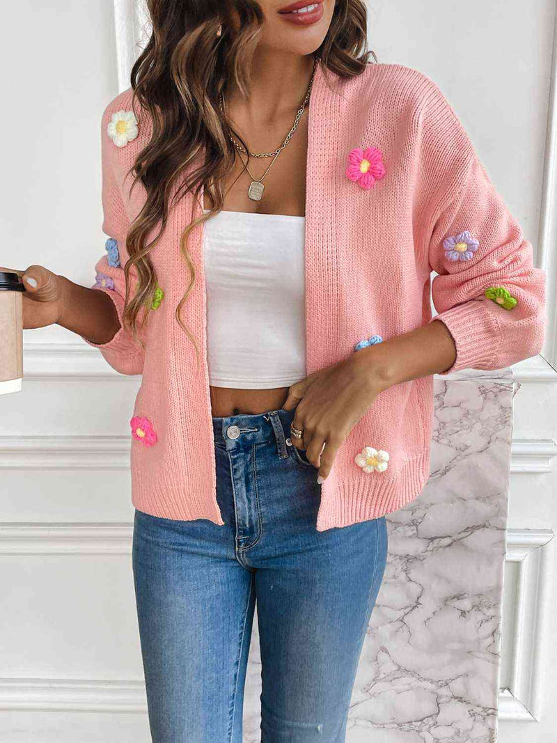 Open Front Cardigan for Women - Floral - Image 1