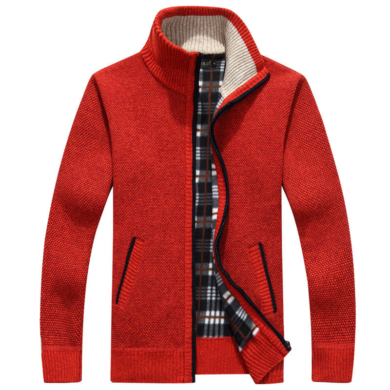 Knit Full Zip Jacket for Men - Stand Collar - Image 9