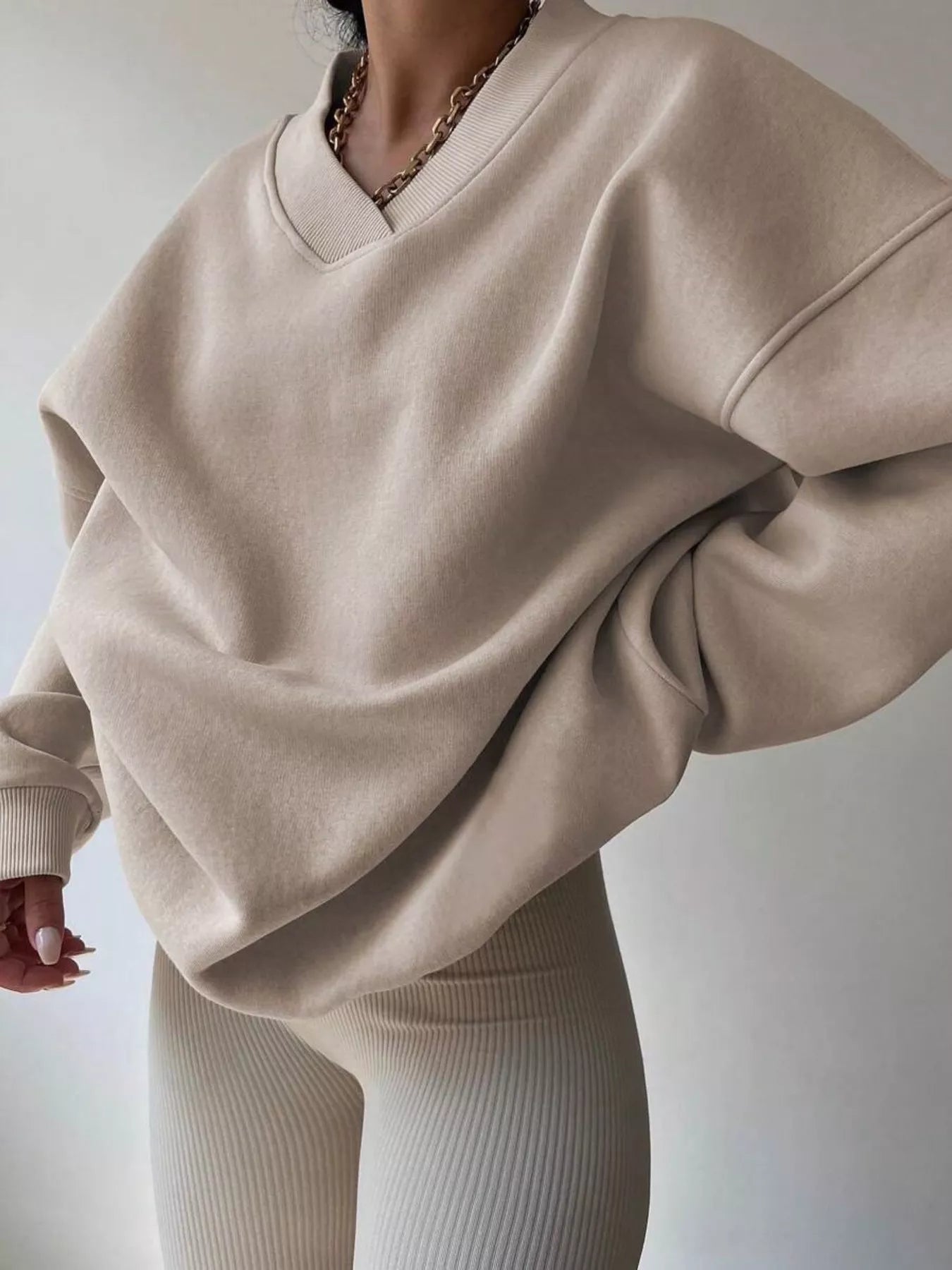 Oversized Pullover Sweater for Women - Drop Shoulder - Image 6