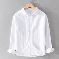 Button-Up Long Sleeve Shirt for men - Relaxed Fit - Cuffed Sleeves Straight Hem - Image 1