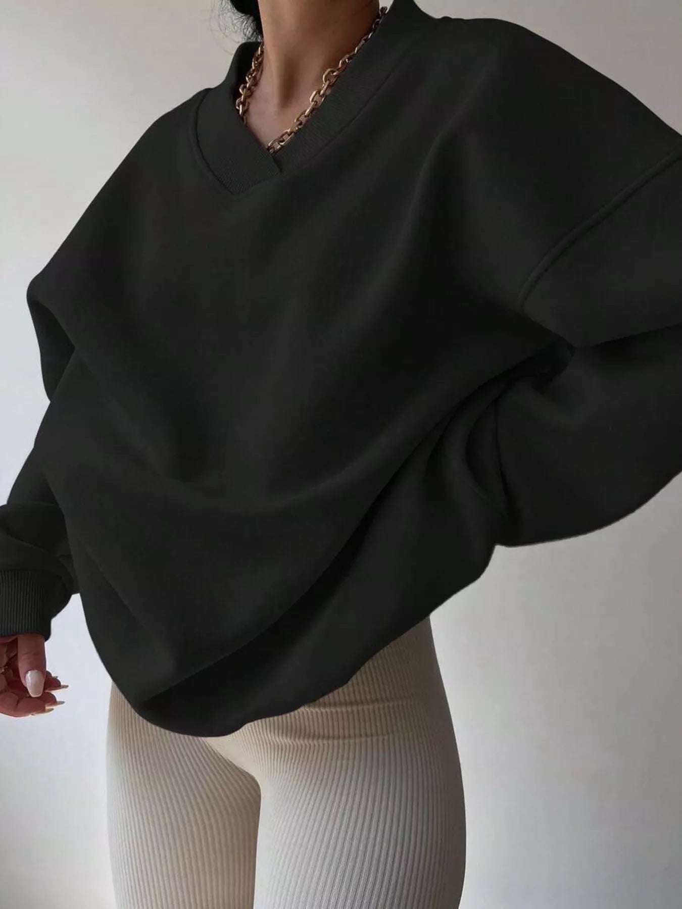 Oversized Pullover Sweater for Women - Drop Shoulder - Image 15