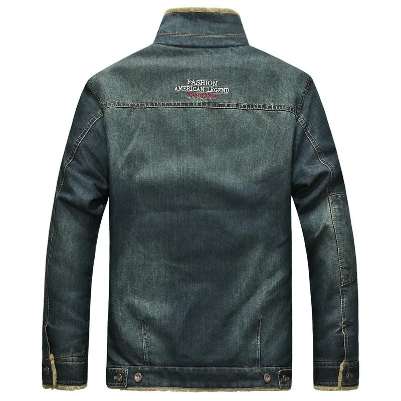 Denim Jacket for Men - Sherpa Collar - Image 3