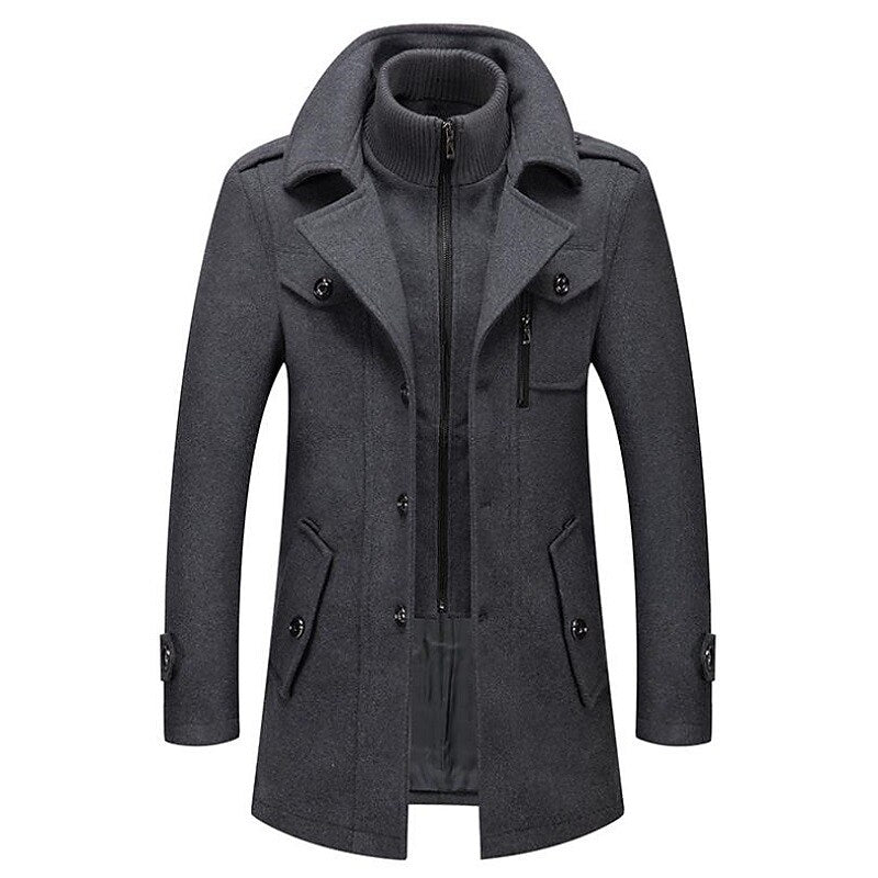 Pea Coat Overcoat for Men - Notch Lapel - Image 1