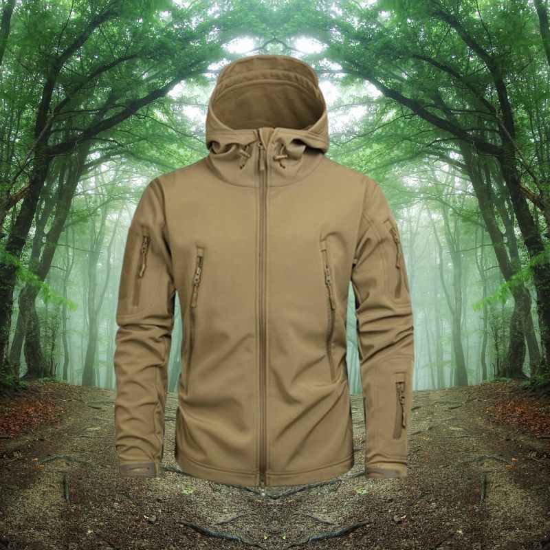 Hooded Tactical Jacket for Men - Full Zip - Image 11