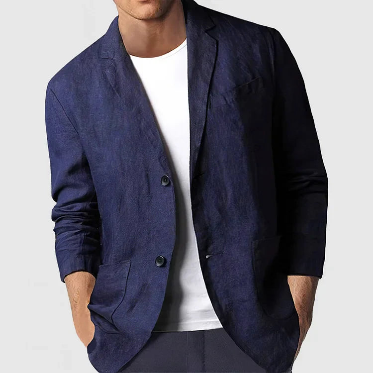 Casual Blazer Jacket for Men - Patch Pockets - Image 2