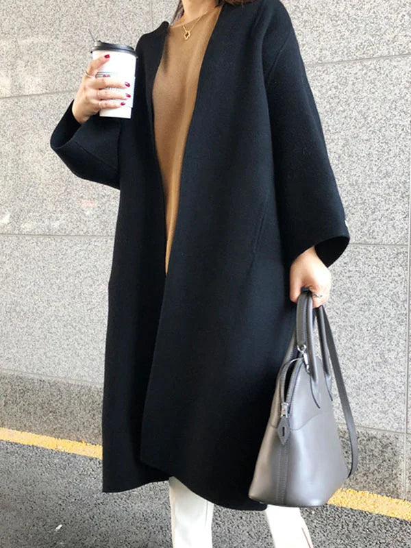 Oversized Long Coat for Women - Open Front - Image 9