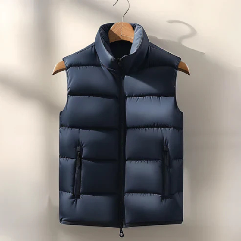 Puffer Vest for Men - Stand Collar - Image 1