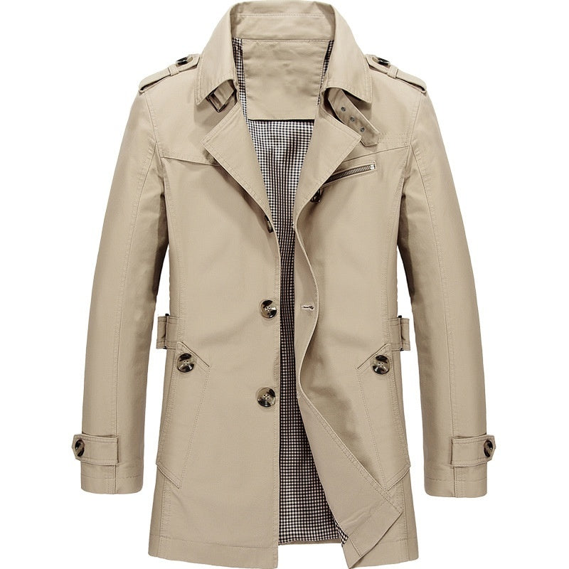 Trench Coat for Men - Double-Breasted - Image 1