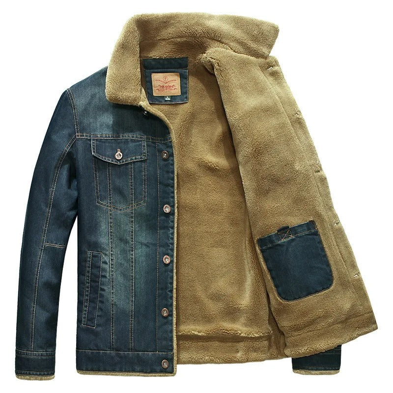 Denim Jacket for Men - Sherpa Collar - Image 4