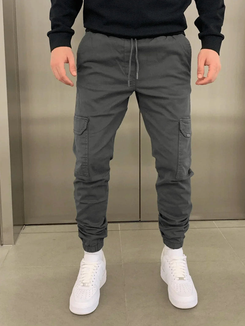 Cargo Jogger Pants for men - Slim Fit Ankle Cuffs - Utility Multiple Pockets Drawstring Pants - Image 9