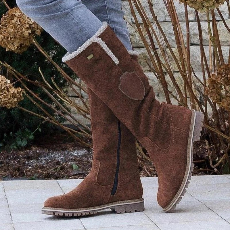 Knee High Boots for Women - Side Zipper Closure - Image 1