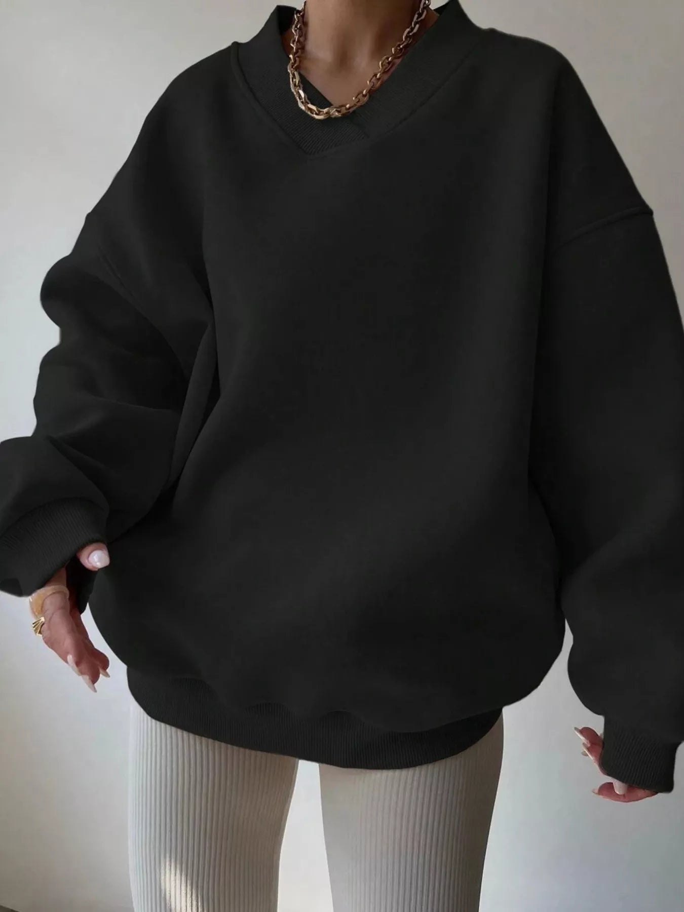 Oversized Pullover Sweater for Women - Drop Shoulder - Image 13