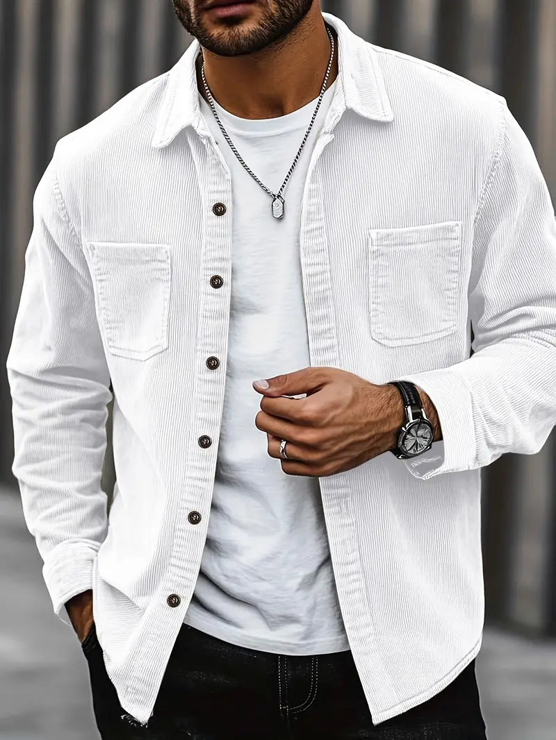 Corduroy Jacket for Men - Chest Pockets - Image 5