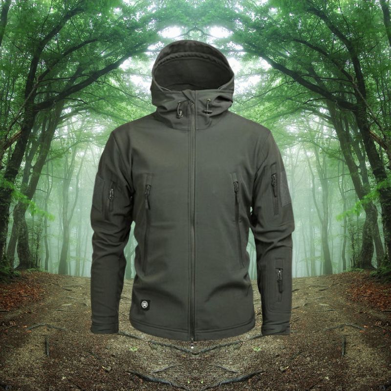 Hooded Tactical Jacket for Men - Full Zip - Image 6