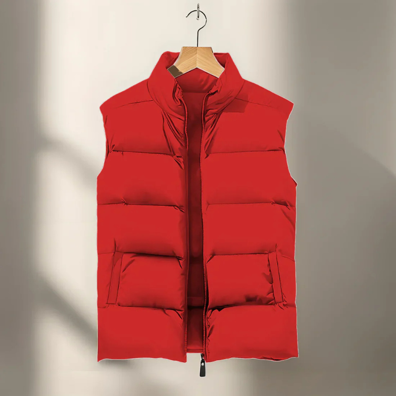 Puffer Vest for Men - Stand Collar - Image 4