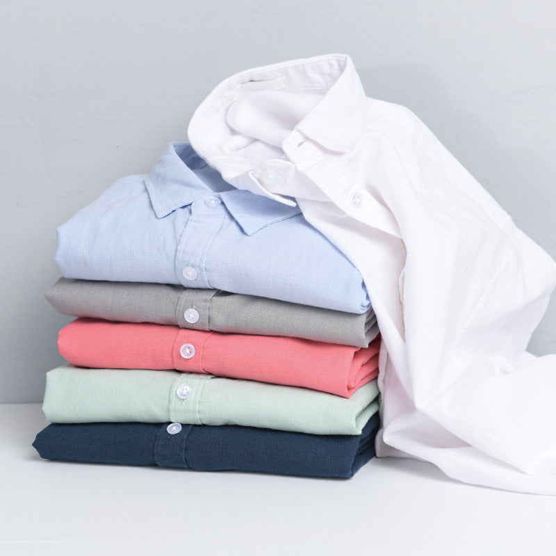 Button-Up Long Sleeve Shirt for men - Relaxed Fit - Cuffed Sleeves Straight Hem - Image 7