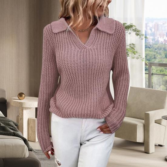 Knit Sweater for Women - Collared - Image 1