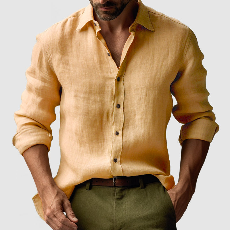 Button-Down Long Sleeve Shirt for Men - Regular Fit - Image 1