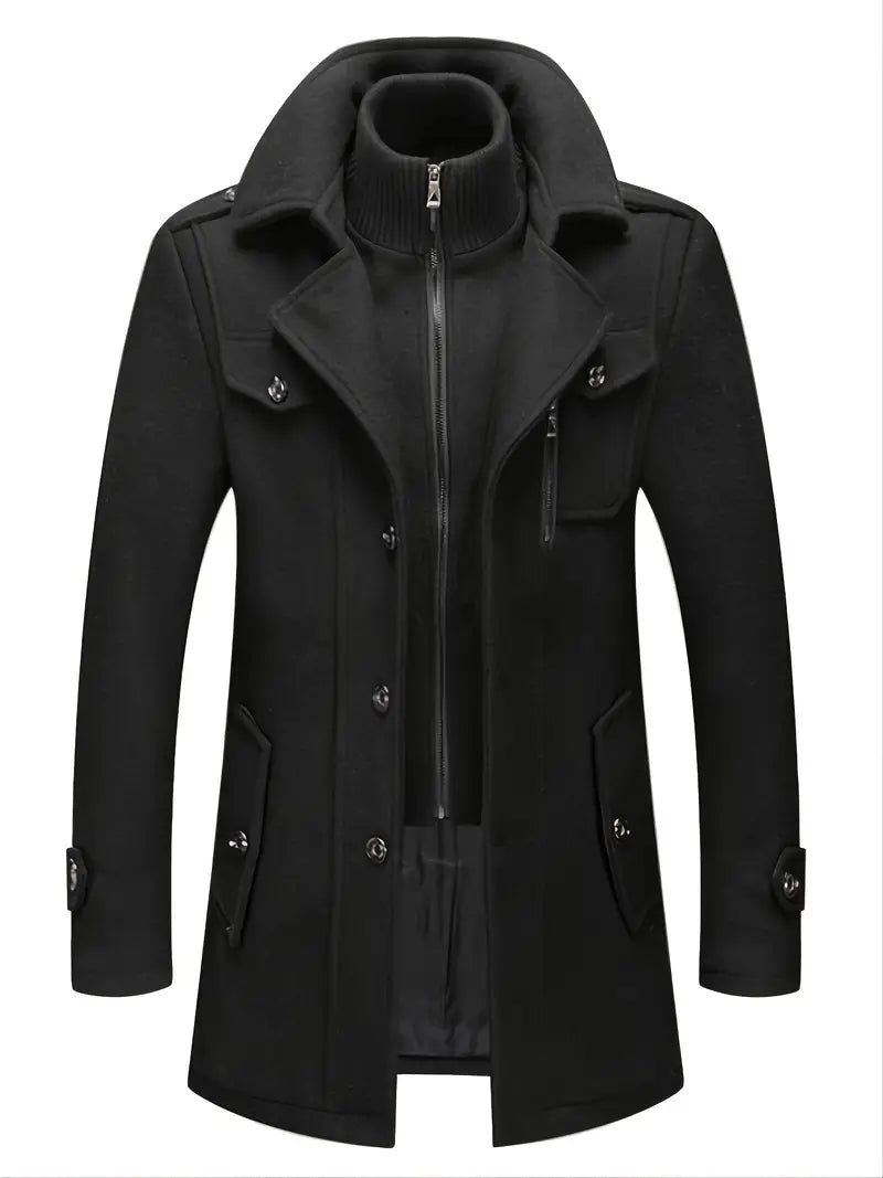 Double Breasted Overcoat for Men - Notch Lapel - Image 1