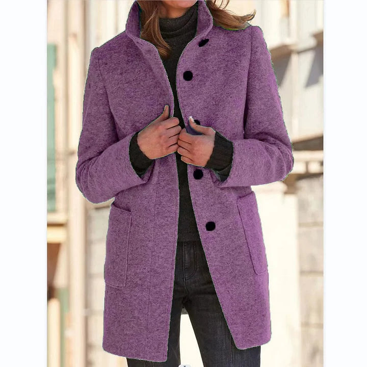 Button-Front Coat for Women - A-Line - Image 5