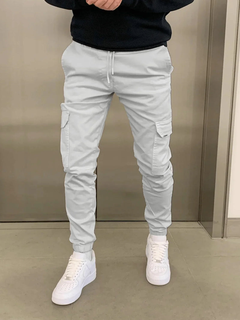 Cargo Jogger Pants for men - Slim Fit Ankle Cuffs - Utility Multiple Pockets Drawstring Pants - Image 10