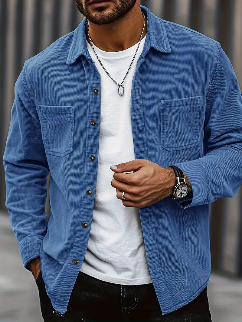 Corduroy Jacket for Men - Chest Pockets - Image 4