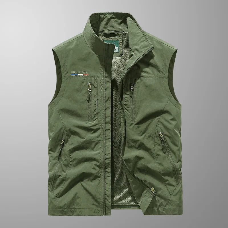 Zip Up Vest for Men - Sleeveless Jacket Stand Collar - Multi-Pocket Lightweight - Image 5