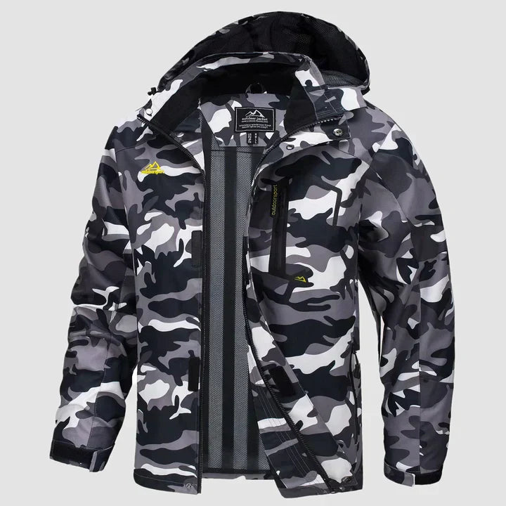 Hooded Outdoor Jacket for Men - Zip-Up - Image 12