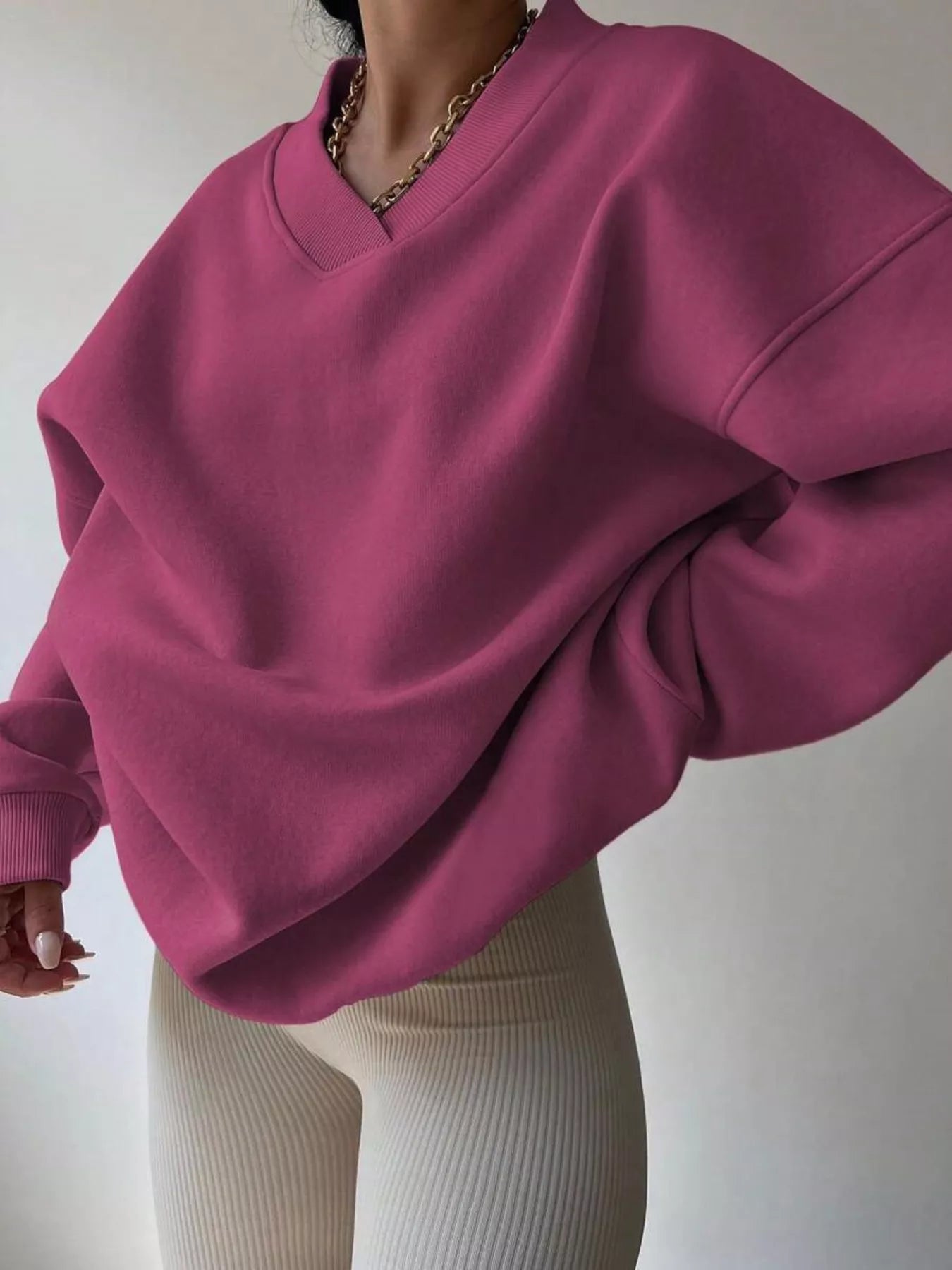 Oversized Pullover Sweater for Women - Drop Shoulder - Image 24