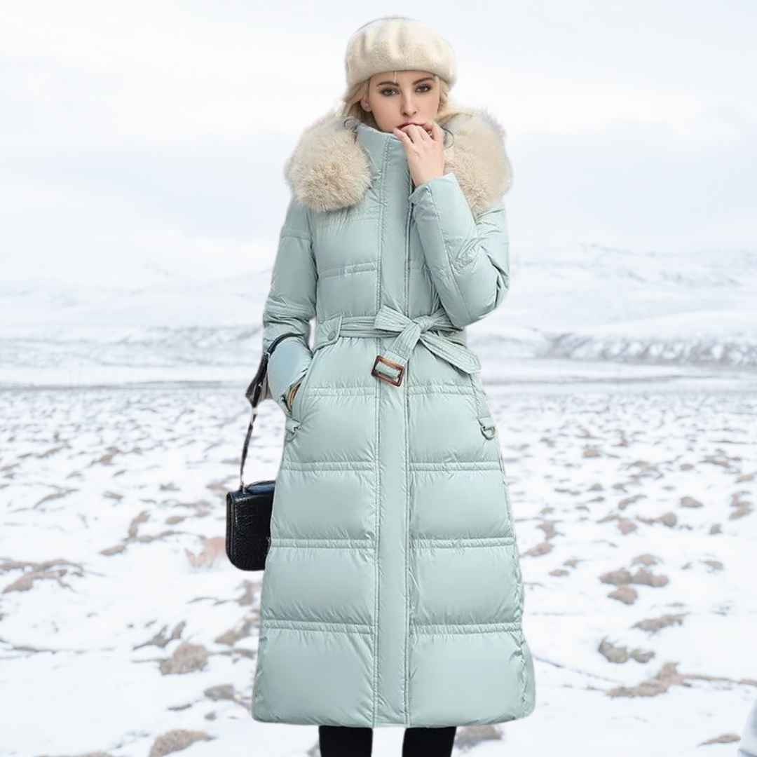 Puffer Coat for Women - Fur Hood - Image 8