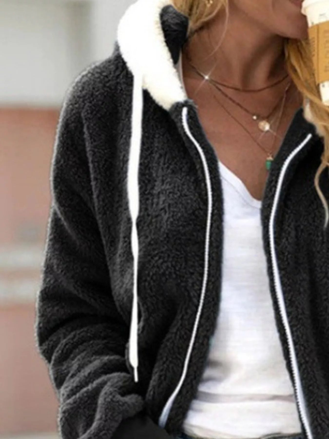 Hooded Cardigan Sweater for Women - Zip Front - Image 11