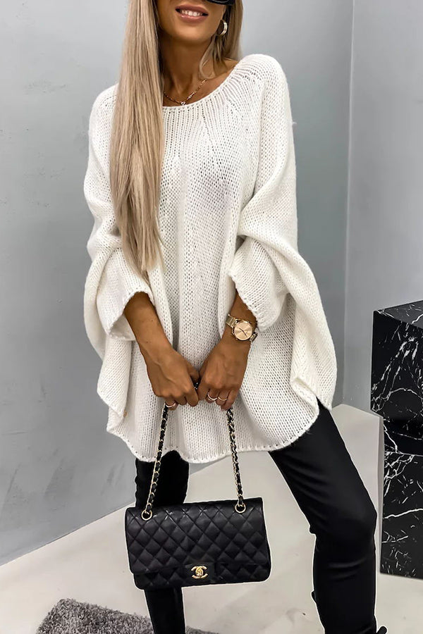Oversized Raglan Sleeve Sweater for Women - Loose Fit - Image 3