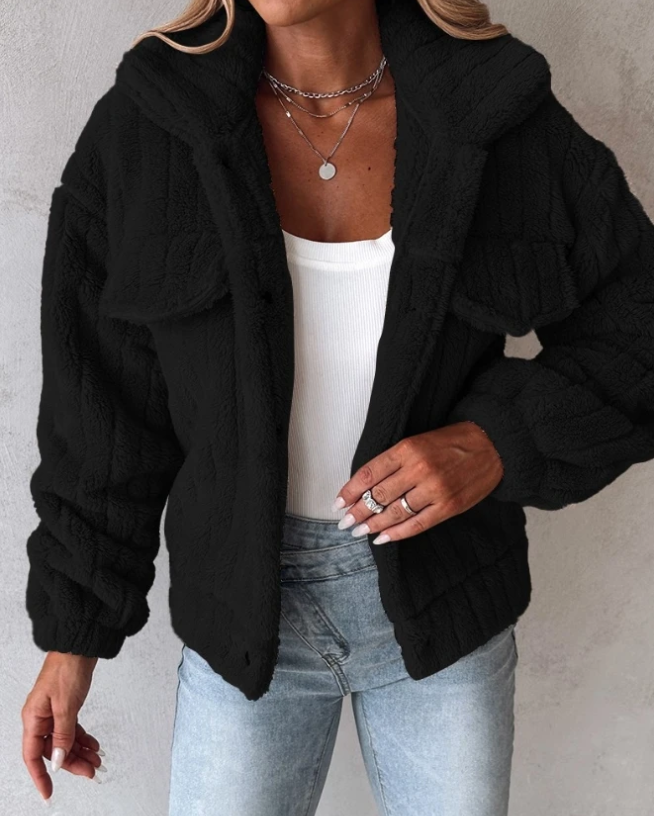 Fleece Jacket for Women - Button Front - Image 3
